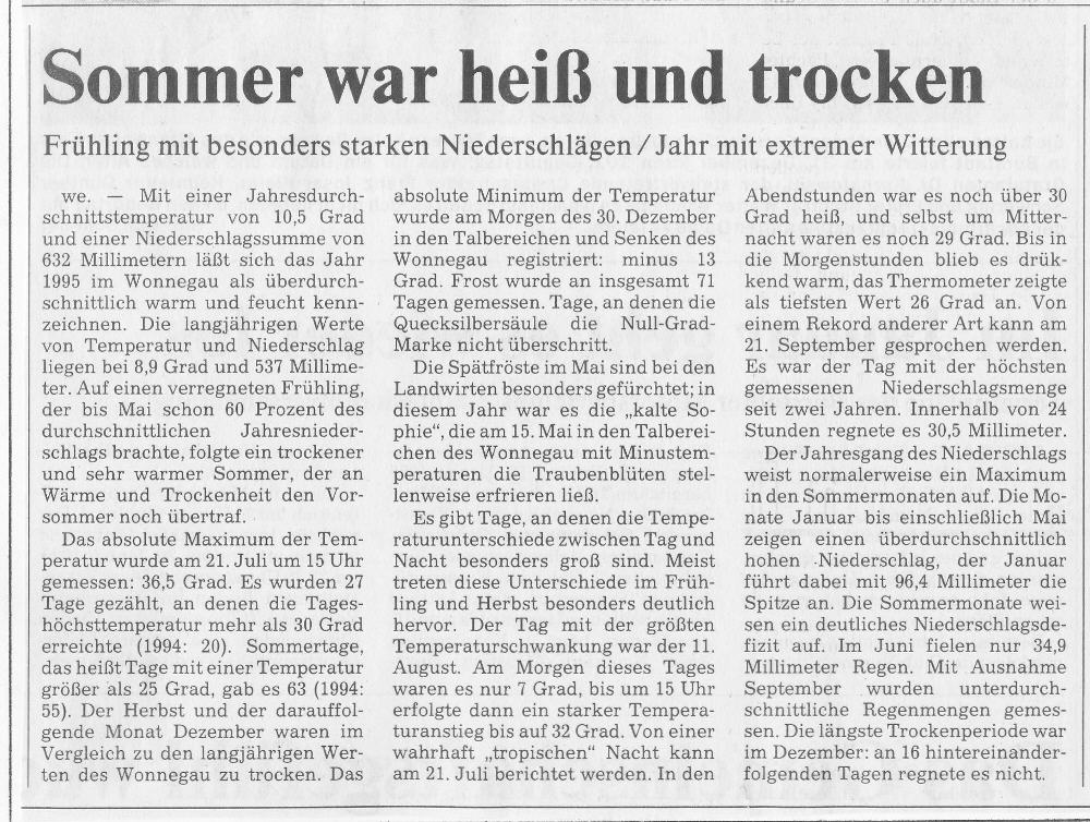 Wormser Allgemeine Zeitung vom 02.01. 1996